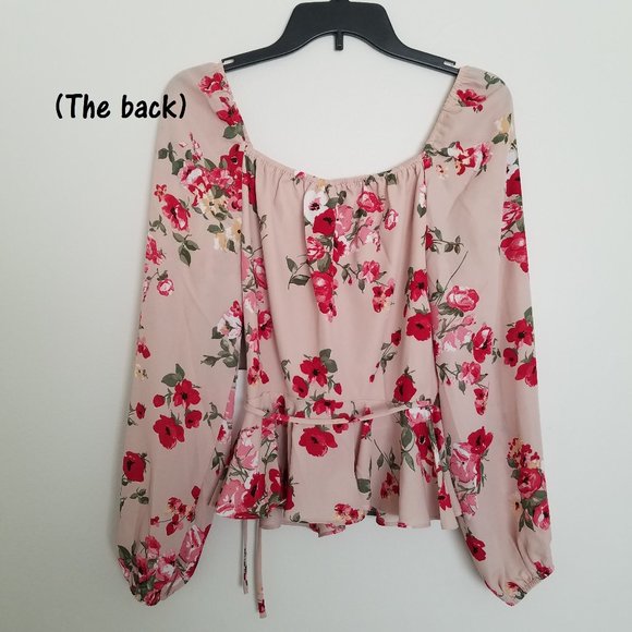 Leith Nordstrom, New Floral Wrap Top, Pink/Blush - Picture 7 of 8
